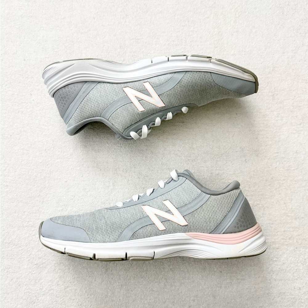 New Balance Gray and Pink Cross Training Sneakers - Picture 5 of 10